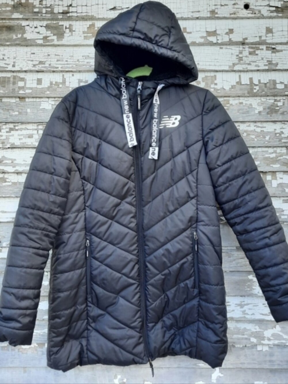 New Balance Black Quilted Hooded Puffer Jacket